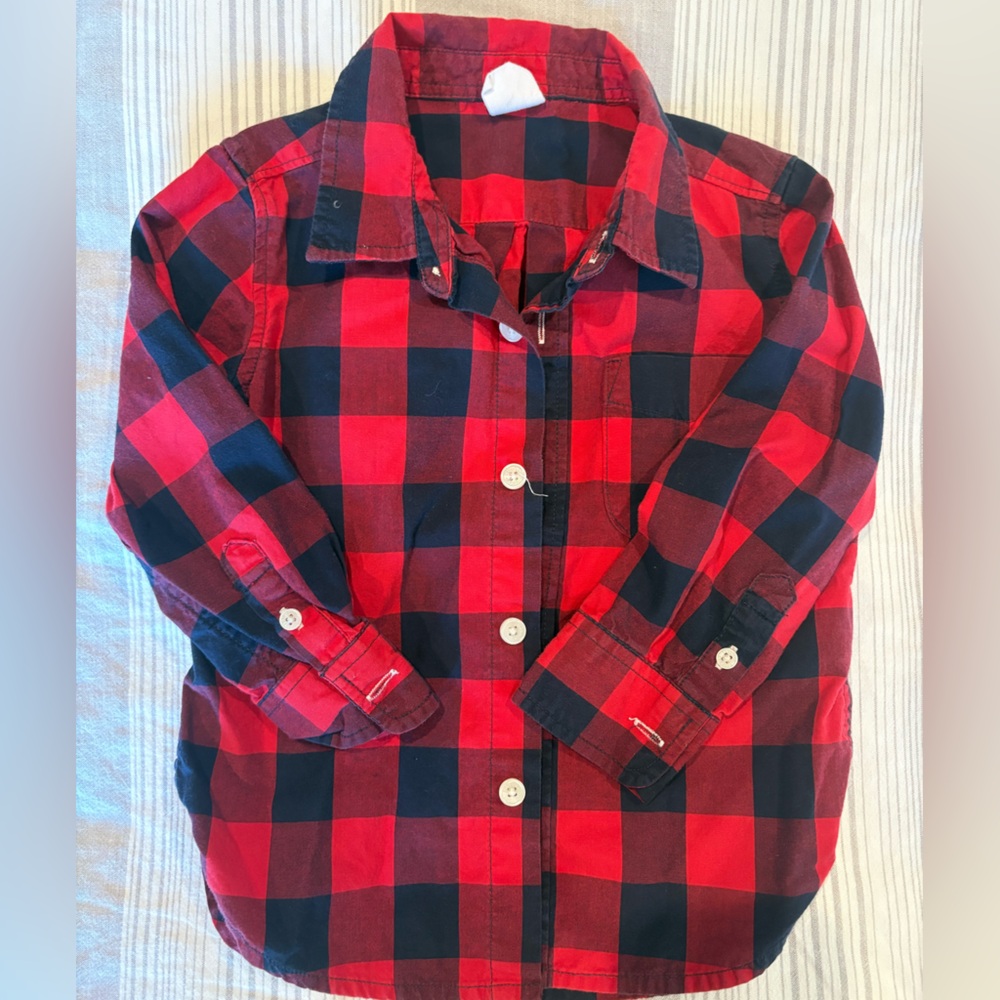 GAP Toddler Red and Blue Checkered Shirt